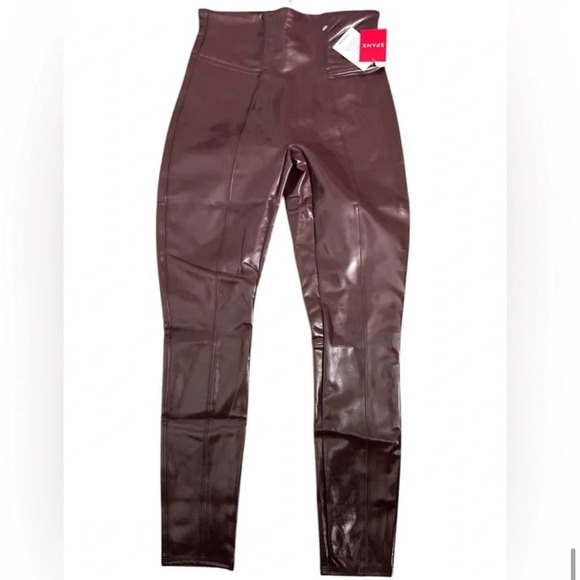 SPANX SPANXshape Faux Patent Leather Vegan
Leggings Ruby Red Petite SMALL - Picture 6 of 14
